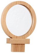 Lustro z drewnianą ramą ścienne/kosmetyczne ø 14 cm – Hübsch