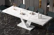 Nowoczesny stół do jadalni w połysku Vegas marmur/biały