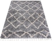 Szary dywan włochacz z frędzlami G8-L64