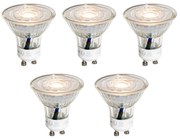 Zestaw 5 żarówek LED GU10 50mm przezroczystych 4,9W 450 lm 3000K