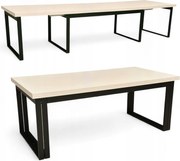 Stół Duży Czarny + Kaszmir 100x200 rozkładany do 400 cm Metalowe Nogi
