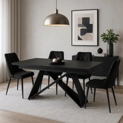 Stół Rozkładany Prostokątny VICTOR 160-240 cm Ceramiczny Czarny do Jadalni Nowoczesny Loft