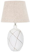 Biało-kremowa lampa stołowa z tekstylnym kloszem (wys. 60 cm) Lines – Mauro Ferretti