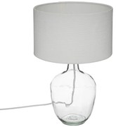 Lampa stołowa z podstawą z przezroczystego szkła, 43,5 cm