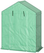 Outsunny Szklarnia z półkami, mini-szklarnia, odporna na UV, okna z siatki, drzwi na zamek błyskawiczny, 143D x 74S x 190W cm, Zielona