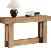 Stolik konsolowy 160 cm, stolik wejściowy 2-poziomowy, prostokątny drewniany stolik boczny za sofą