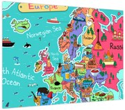 Obraz - Dziecięca mapa Europy (70x50 cm)