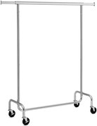 Srebrny Wieszak Metalowy Na Ubrania Na Kółkach Biały Połysk A1-G61
