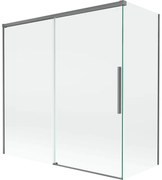 Mexen Rox parawan nawannowy 2-skrzydłowy rozsuwany 160 + 70 x 150 cm, transparent, gun metal - 8C9-160-070-95-00