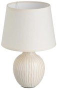 Kremowa ceramiczna lampa stołowa z tekstylnym kloszem (wys. 28 cm) – Casa Selección