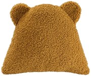 Brązowa poduszka na sofę dziecięcą z materiału bouclé Bear – Wigiwama