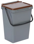 ArtPlast Kosz plastikowy na śmieci do segregacji, 35 l, szary + brązowy