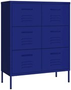 Granatowa stalowa szafka z 6 szufladami L2-R61