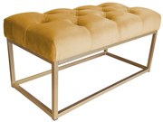 Ławka CHESTERFIELD LOFT podstawa złota pufa podnóżek MG15