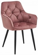 Krzesło jadalniane JORK VELVET, różowe