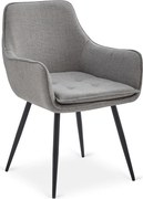 Krzesło Tapicerowane do Jadalni EDRICK Szare Nowoczesne Loft