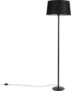 Lampa stojąca czarna z abażurem z lnu w kolorze czarnym 45 cm - Simplo