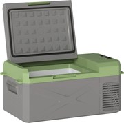 Outsunny 16,3L Lodówka Kompressorowa Elektryczna z Funkcją ECO Szary+Zielony