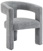 Fotel z teksturowaną szarą tapicerką - FAVINA