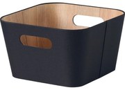 Kitchisimo Zestaw 2 koszy do przechowywania 27 × 27 × 16 cm, czarny, M