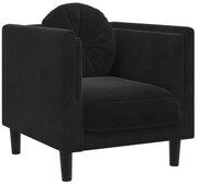 Czarny aksamitny fotel z poduszką L9-S92