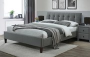 Szare łóżko tapicerowane 160x200 cm D9-E92