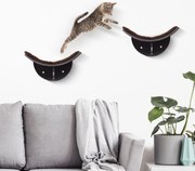 Pawhut Legowisko Ścienna Półka dla Kota Pluszowa Nakładka Mdf Brązowy Wygodne i Stylowe 41x28x21cm | Aosom PL