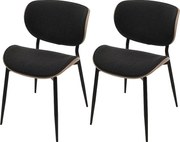 Krzesło do jadalni MCW-O45 (zestaw 2 szt.),  naturalne, ciemnoszare