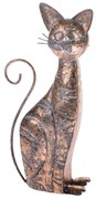 Dekoracja Siedzący blaszany kot, 17,5 x 36,5 x 9 cm