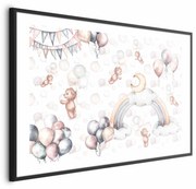 Plakat Misie w przestworzach 90x60 cm z ramą czarną z marginesem ARTGEIST B