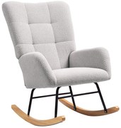 HOMCOM Fotel huśtawkowy, miękki pokrowiec, grube poduszki, antypoślizgowy, Jasnoszary