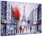 Obraz ulicy w Paryżu, obraz olejny (70x50 cm)