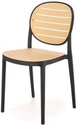 Krzesło sztaplowane czarny + naturalny E3-Z83