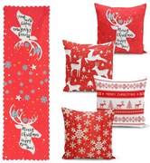 Zestaw 4 świątecznych poszewek na poduszki i bieżnika Minimalist Cushion Covers Joy