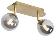 Reflektor złoty 2-punktowy regulowany z dymionym szkłem - Athens