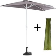 Półokrągły parasol z pokrowcem i stojakiem, 265 x 138 x 230