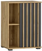 Komoda KALI 60 1D czarna/dąb craft  MEBLOWA 1