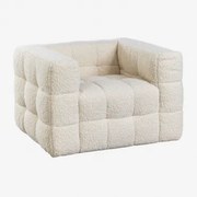 Fotel Z Owczej Skóry Harriet Chenille Kremowy Beż - Sklum