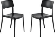 Zestaw 4 czarnych krzeseł do układania w stosy „Maribela” z polipropylenu cm 50x51 81h