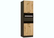 Szafka pod piekarnik ANIKA D60PK/2133 P/L grafitowa/dąb artisan STOLKAR