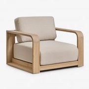 Fotel Ogrodowy Z Podłokietnikami Z Drewna Akacjowego Brivori Jasny Akacjowy Brąz - Sklum