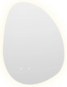 Lustro łazienkowe asymetryczne przeciwparowe podświetlane - 60 x 80 cm - INACIA