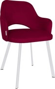 Krzesło Milano tkanina Welur noga metalowa elegancki komfort wnętrza : Kolor nogi - Biały profil, Kolor tkaniny - VELVET - MG31, Typ siedziska - Siedzisko stałe