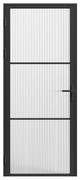 Drzwi kompletne dwustronne z aluminium i szkła teksturowanego - wys. 204 x szer. 83 cm - Czarny - MASERU