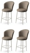 Zestaw krzeseł barowych Fora Cappuccino i Chrome, 4 szt., 4 szt.