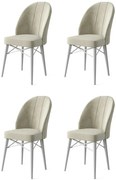 Zestaw krzeseł do jadalni Ritim Cream and White, 4 szt.