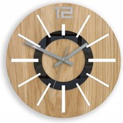 Zegar na ścianę nowoczesny drewniany z cichym mechanizmem okrągły solidny