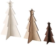 Ozdobne choinki ze sklejki KARL, 12-25 cm, 3 szt.