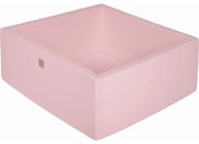 Kwadratowy Suchy Basen Dla Dziecka, 110x110x40cm, Bawełniany, Jasnoróżowy, Bez Piłek - Meowbaby®