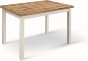 Stół drewniany dębowy z białymi nogami, 140X80-220x90cm długości - POSITANO